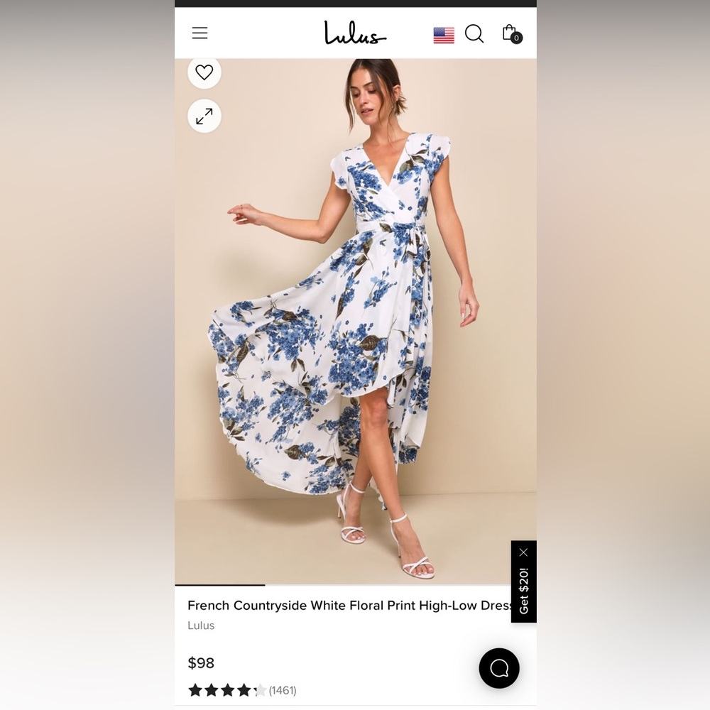 Lulus French countryside floral print high low dress